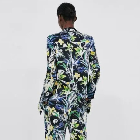 Zara floral satin blazer sz xs - Picture 4 of 5